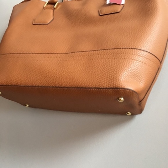 Merona NEW Large Cognac & Red Tote Bag - Picture 3 of 4